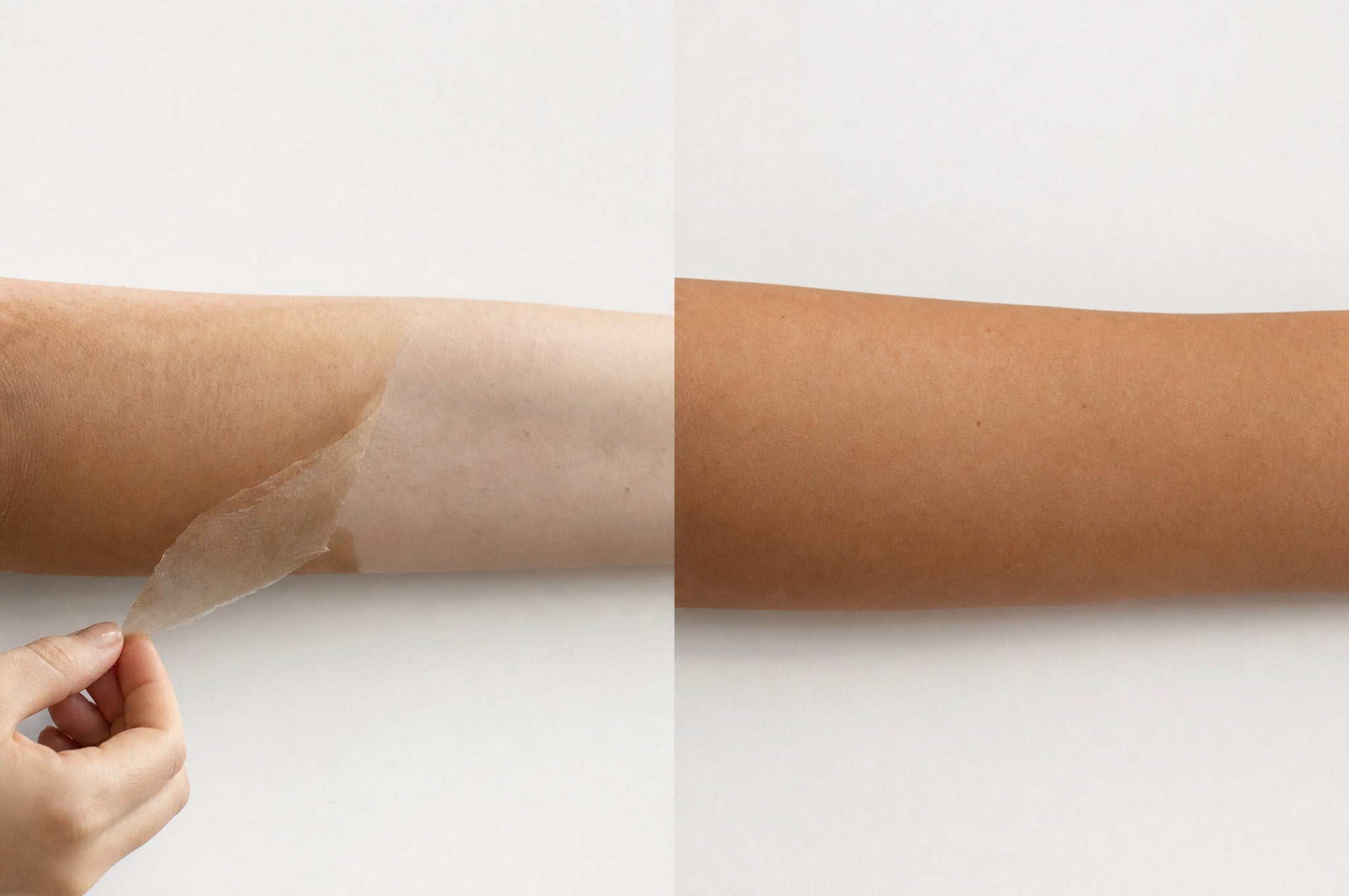 Color builds in the living layer of skin, not on the surface