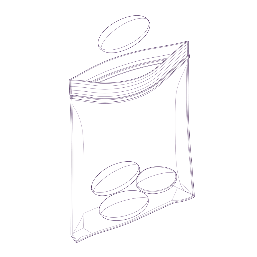 Gloved hand sealing a Zephyrian pouch into a sample bag